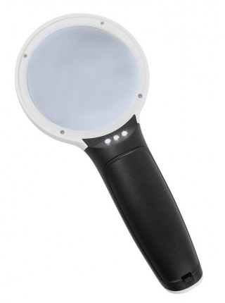 Лупа ручная круглая 10x-75мм с подсветкой (3 LED) Kromatech TH-7016